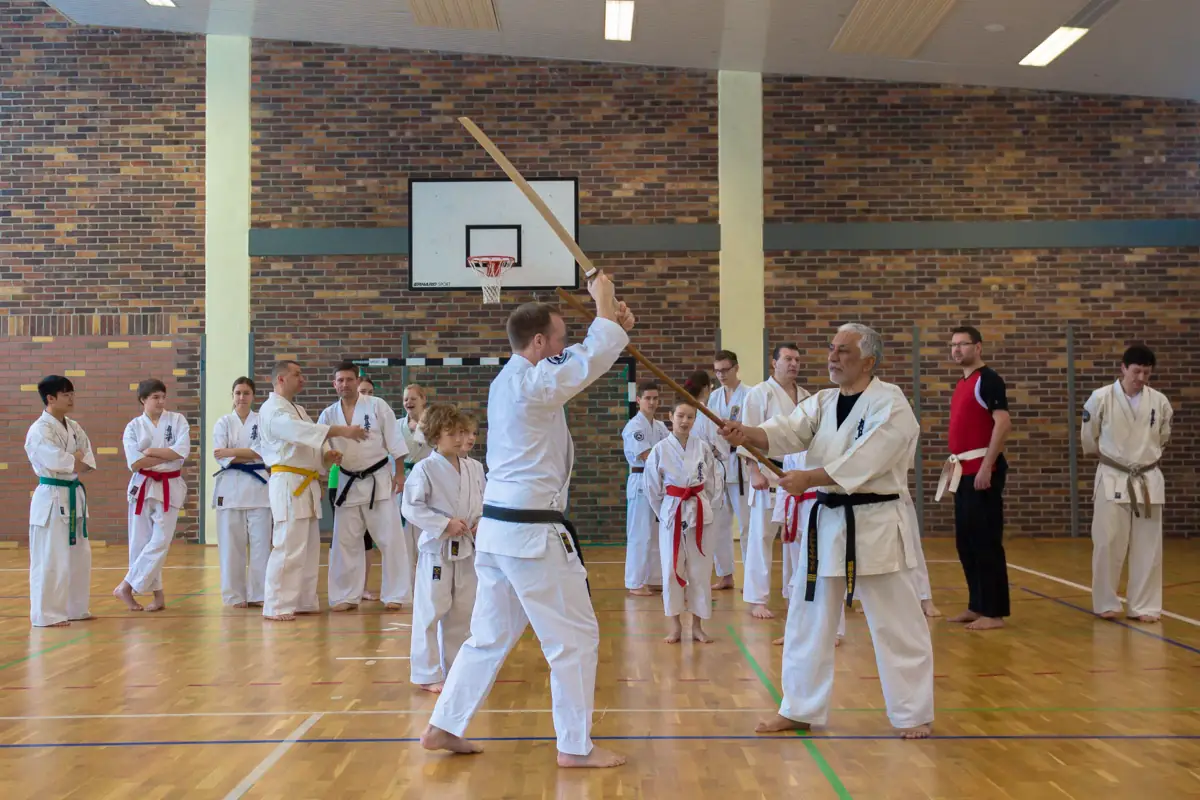 Vorführung von Bo gegen Katana mit Sensei Moss und Karateka Ryan 2013 in Lindow Vorführung von Bo gegen Katana mit Sensei Moss und Karateka Ryan 2013 in Lindow.